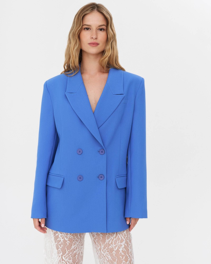 Піджак базовий двобортний від FASHIONISTA синій