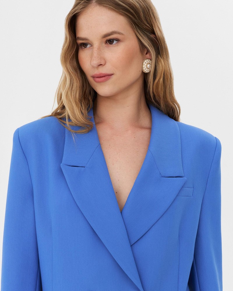 Піджак базовий двобортний від FASHIONISTA синій Піджак базовий двобортний від FASHIONISTA синій