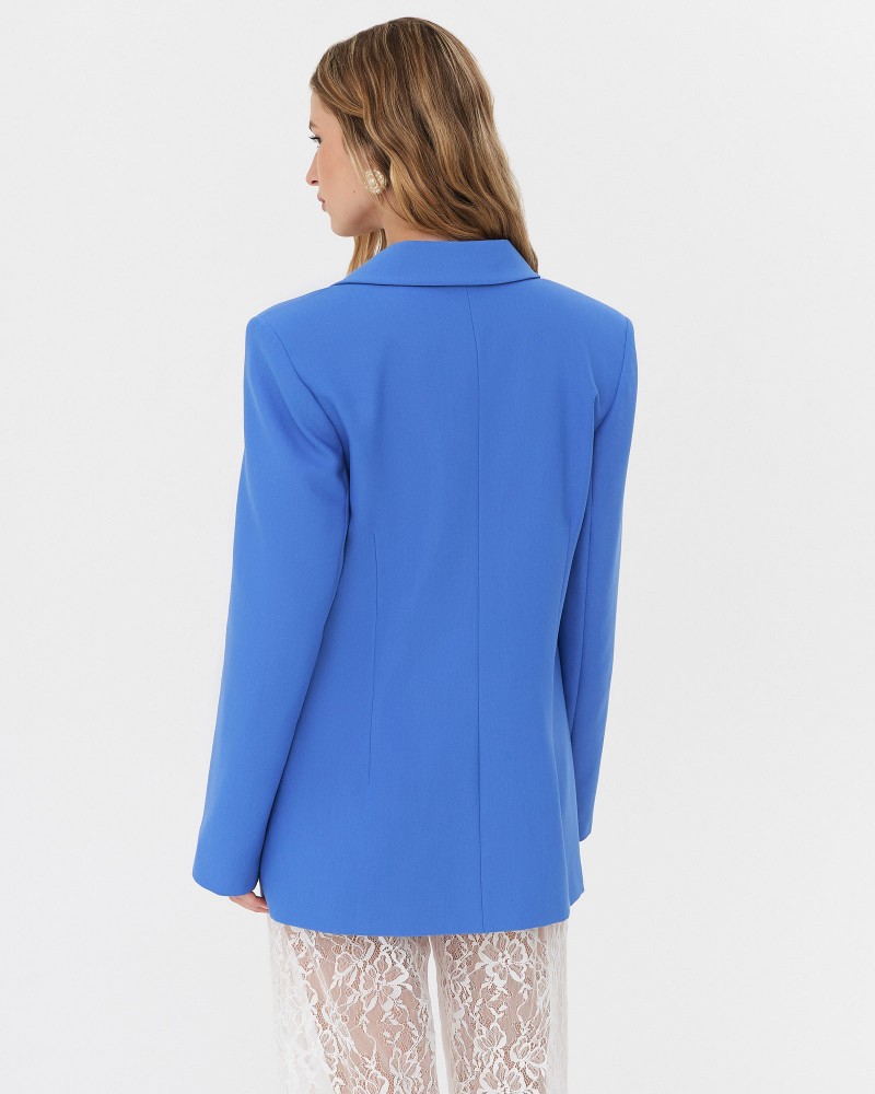 Піджак базовий двобортний від FASHIONISTA синій Піджак базовий двобортний від FASHIONISTA синій