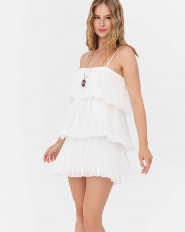 Сукня з плісированими рюшами від FASHIONISTA білий