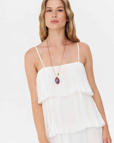 Сукня з плісированими рюшами від FASHIONISTA білий