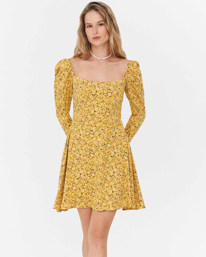 Сукня з квітковим принтом від FASHIONISTA жовтий