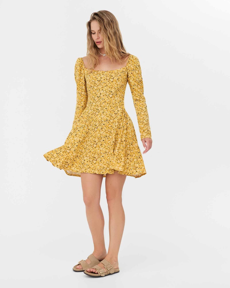 Сукня з квітковим принтом від FASHIONISTA жовтий Сукня з квітковим принтом від FASHIONISTA жовтий