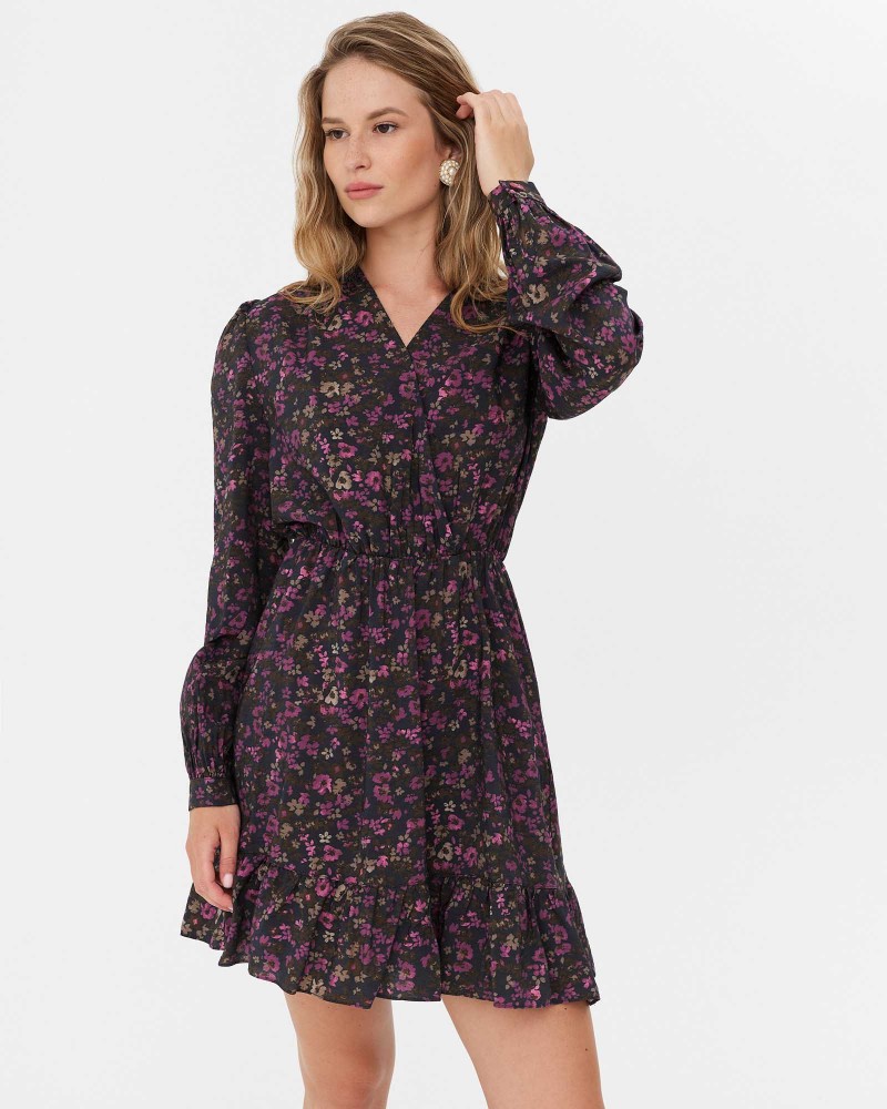 Сукня з квітковим принтом та імітацією на запах від FASHIONISTA темно-зелений