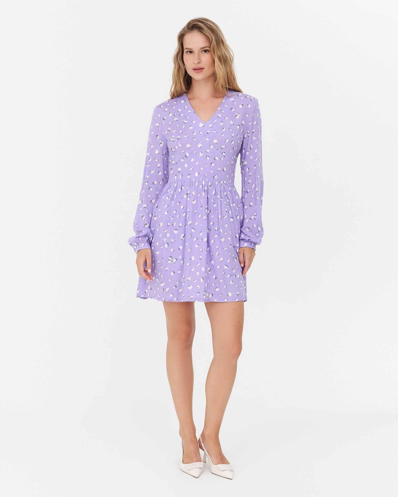 Сукня з принтом та імітацією корсета від FASHIONISTA ліловий