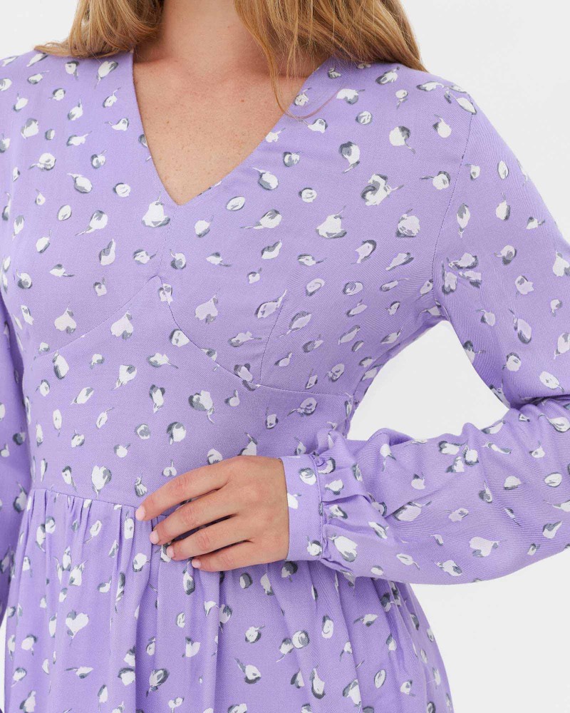 Сукня з принтом та імітацією корсета від FASHIONISTA ліловий Сукня з принтом та імітацією корсета від FASHIONISTA ліловий