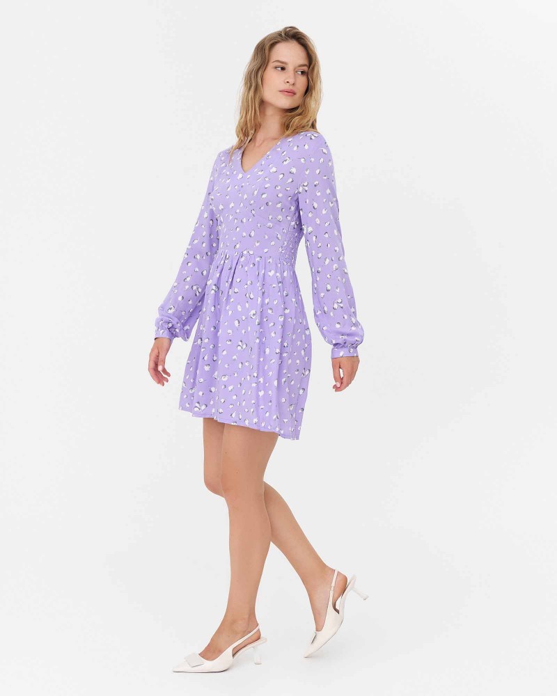 Сукня з принтом та імітацією корсета від FASHIONISTA ліловий Сукня з принтом та імітацією корсета від FASHIONISTA ліловий