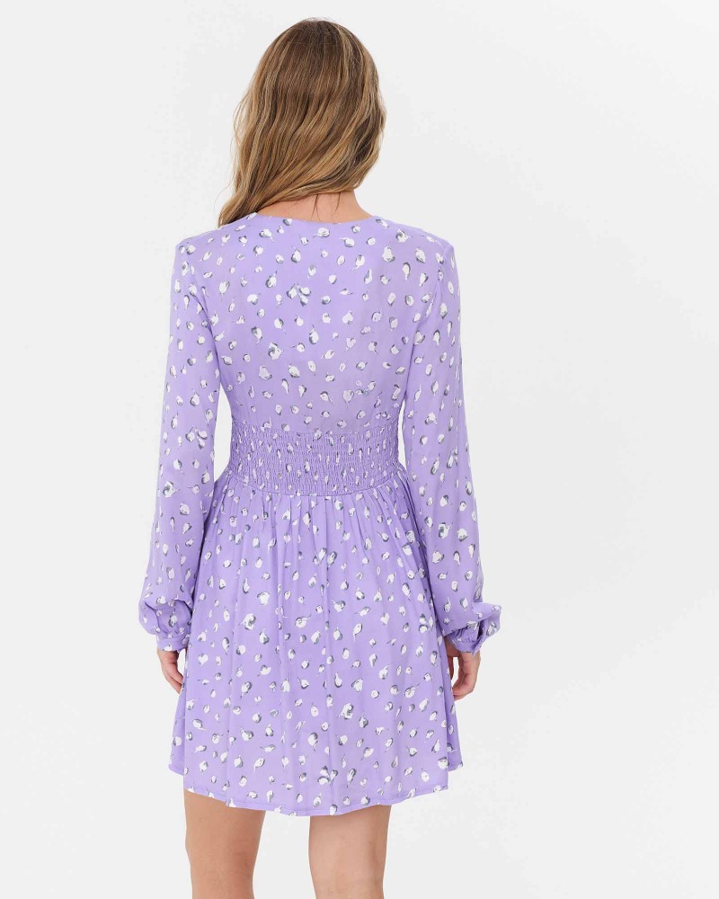 Сукня з принтом та імітацією корсета від FASHIONISTA ліловий Сукня з принтом та імітацією корсета від FASHIONISTA ліловий