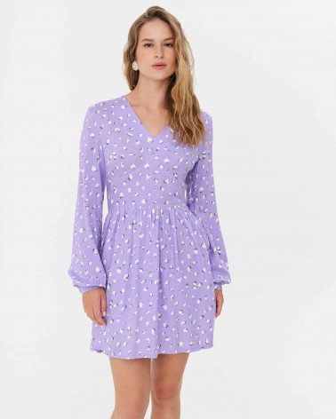 Сукня з принтом та імітацією корсета від FASHIONISTA ліловий