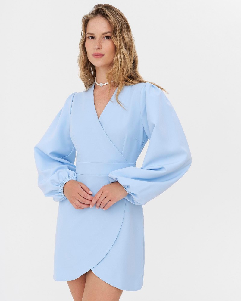 Сукня з імітацією на запах від FASHIONISTA блакитний Сукня з імітацією на запах від FASHIONISTA блакитний