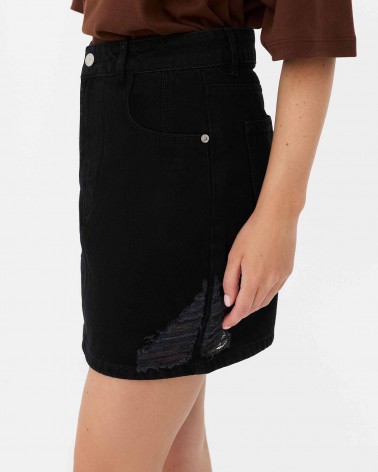 Спідниця джинсова з боковими рваностями від FASHIONISTA чорний