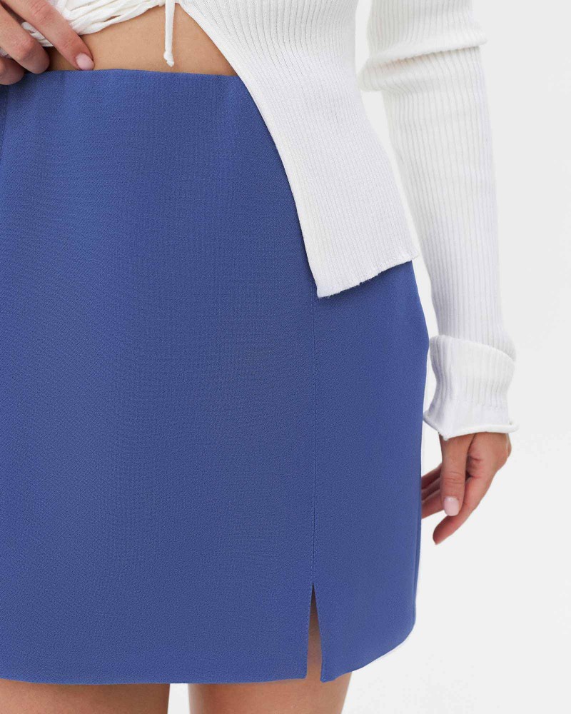 Спідниця з розрізом від FASHIONISTA синій