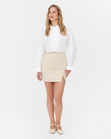 Спідниця з розрізом від FASHIONISTA світло-бежевий