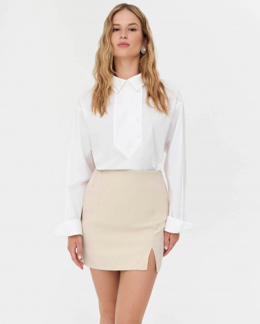Спідниця з розрізом від FASHIONISTA світло-бежевий