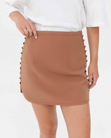 Спідниця з боковими ґудзиками від FASHIONISTA пісочний