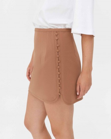 Спідниця з боковими ґудзиками від FASHIONISTA пісочний