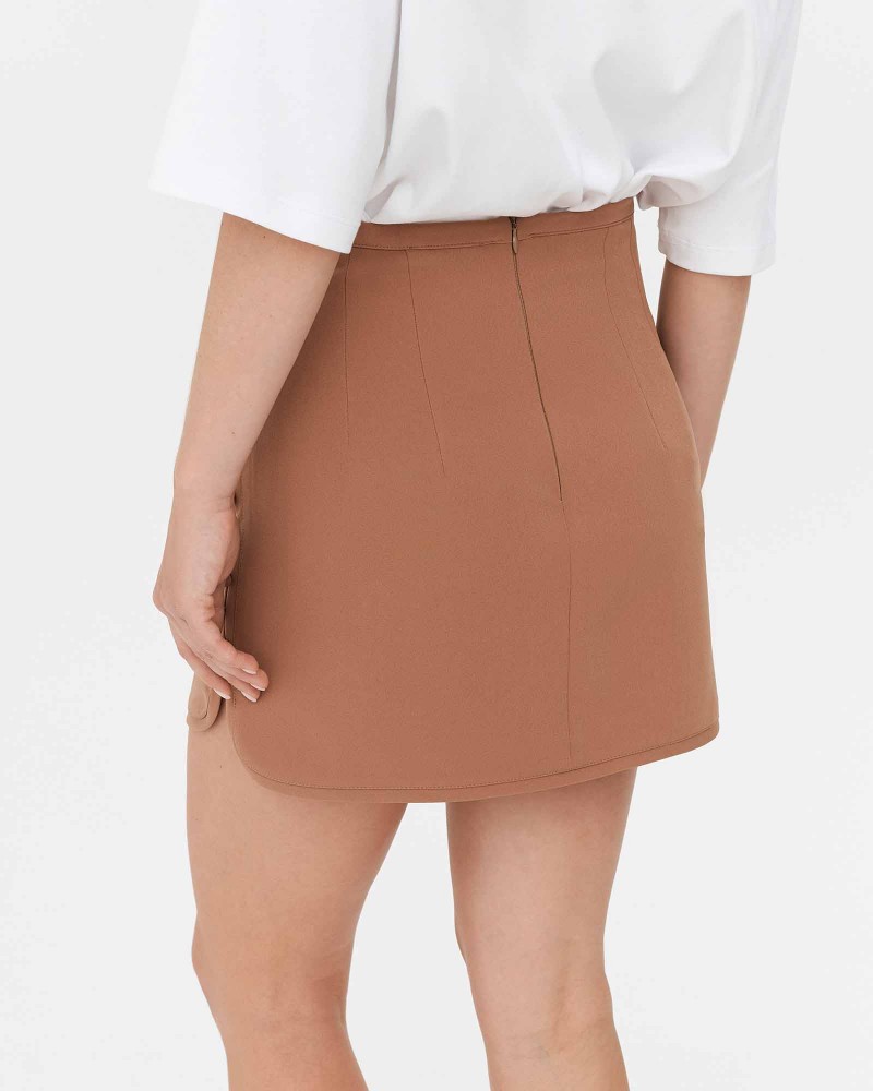 Спідниця з боковими ґудзиками від FASHIONISTA пісочний