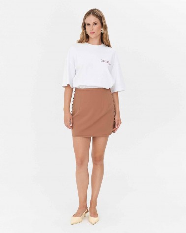 Спідниця з боковими ґудзиками від FASHIONISTA пісочний