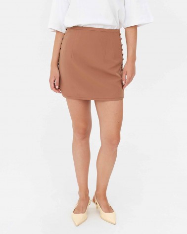 Спідниця з боковими ґудзиками від FASHIONISTA пісочний