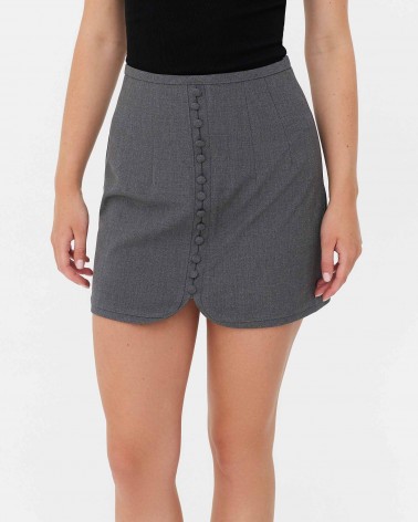 Спідниця з ґудзиками спереду від FASHIONISTA сірий