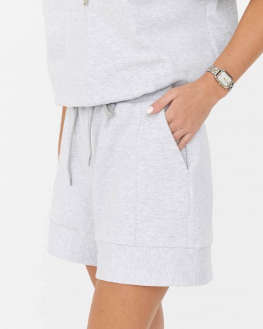 Сірі трикотажні шорти з еластичним поясом та широкими манжетами FASHIONISTA