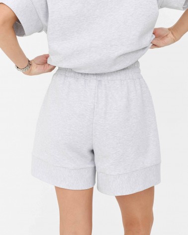 Сірі трикотажні шорти з еластичним поясом та широкими манжетами FASHIONISTA