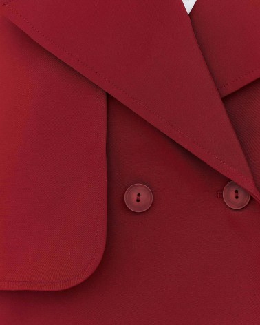 Бордовий вкорочений тренч FASHIONISTA