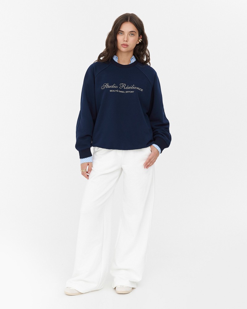 Білі трикотажні штани-палацо FASHIONISTA