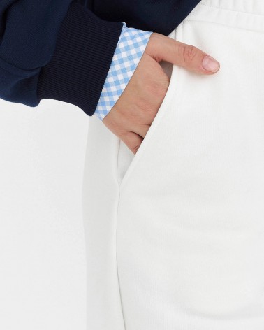 Білі трикотажні штани-палацо FASHIONISTA