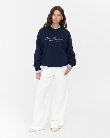 Білі трикотажні штани-палацо FASHIONISTA