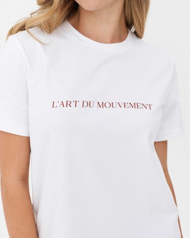 Біла футболка з написом FASHIONISTA