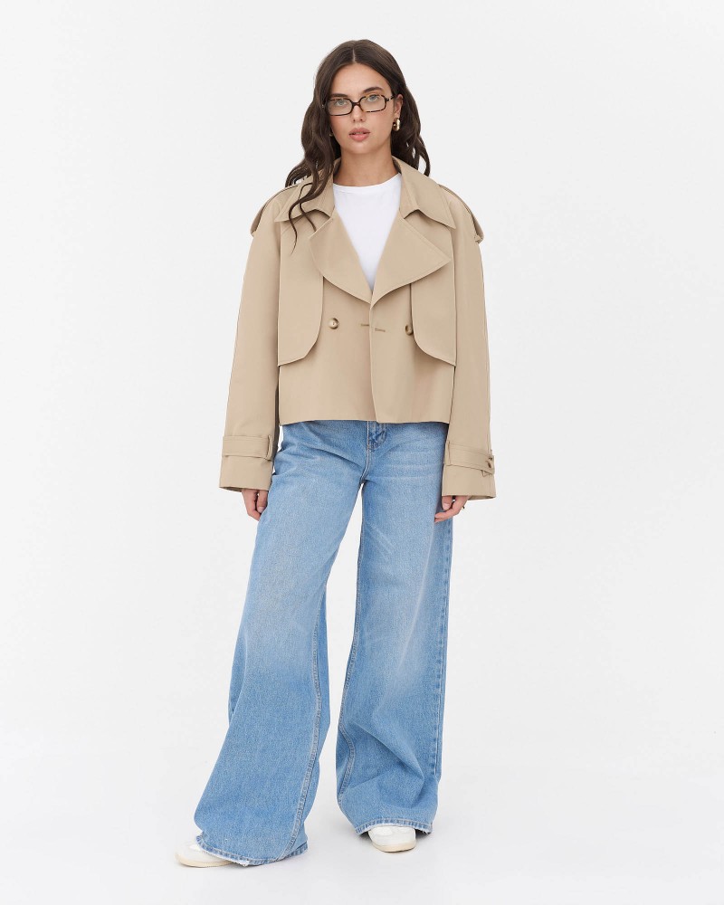 Бежевий вкорочений тренч FASHIONISTA Бежевий вкорочений тренч FASHIONISTA