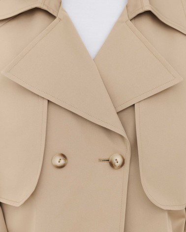 Бежевий вкорочений тренч FASHIONISTA