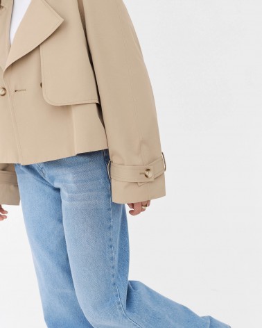 Бежевий вкорочений тренч FASHIONISTA