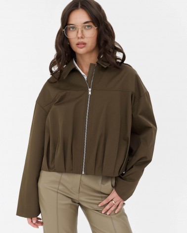 Хакі бомбер з коміром  FASHIONISTA