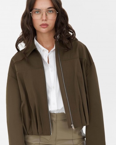 Хакі бомбер з коміром  FASHIONISTA
