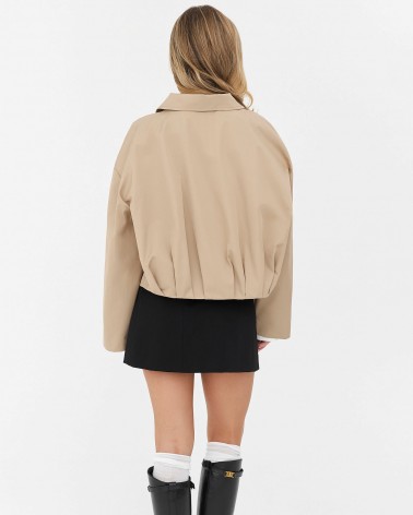 Бежевий бомбер з коміром FASHIONISTA