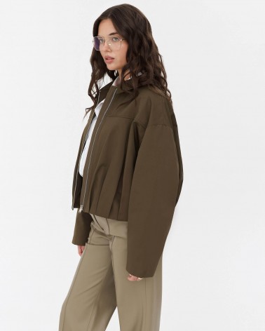 Хакі бомбер з коміром  FASHIONISTA