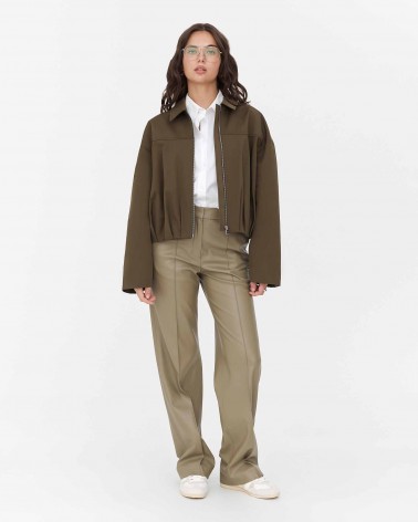 Хакі бомбер з коміром  FASHIONISTA