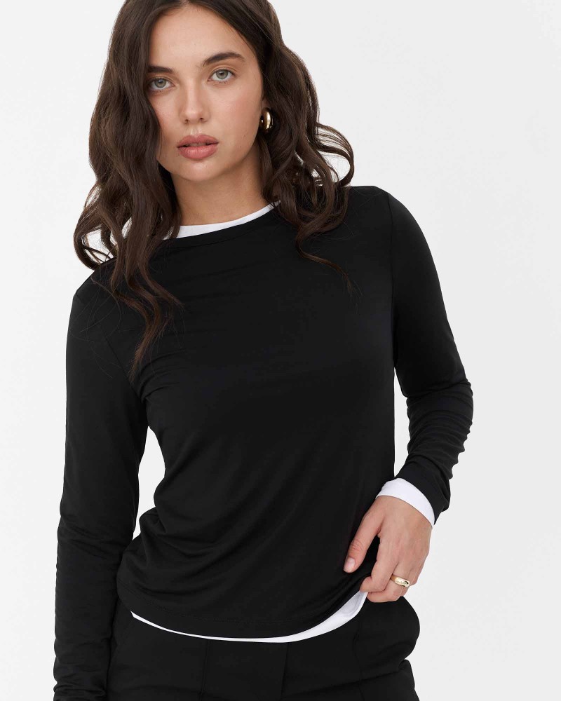 Чорний базовий лонгслів FASHIONISTA