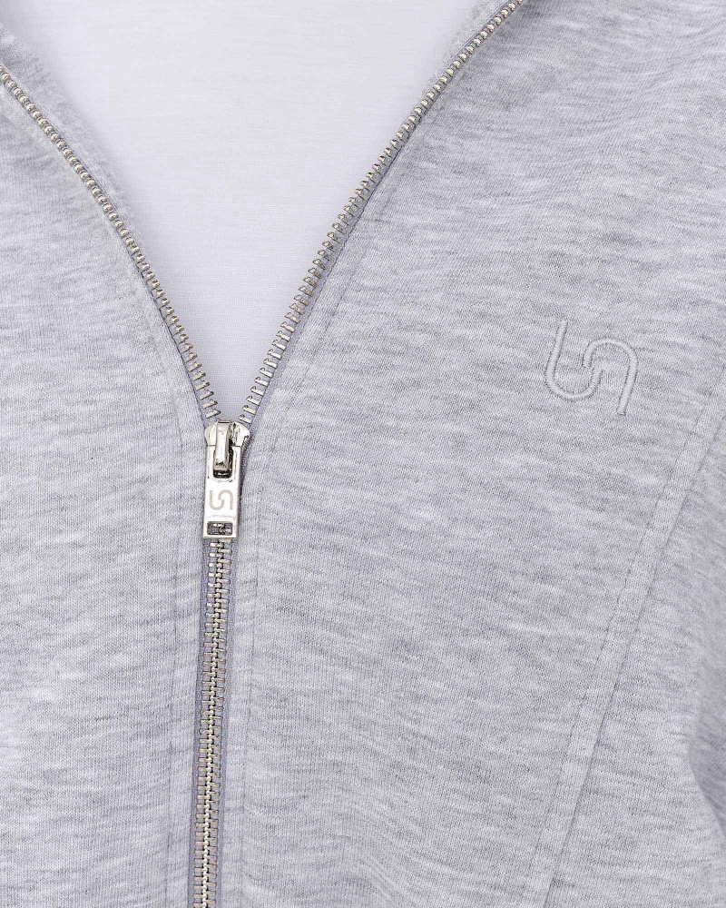 Сіре худі з блискавкою та капюшоном FASHIONISTA