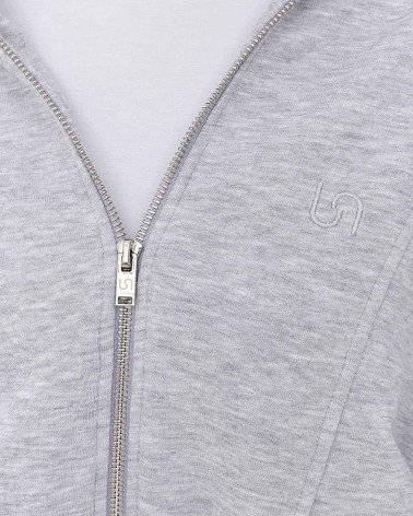 Сіре худі з блискавкою та капюшоном FASHIONISTA