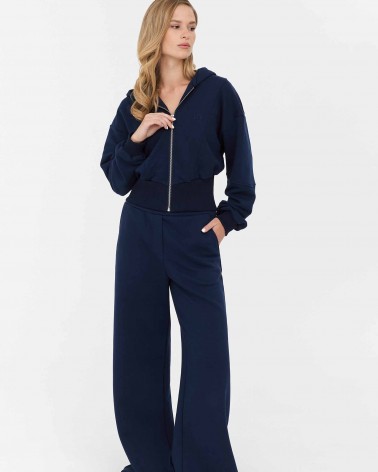 Темно-синє худі з блискавкою та капюшоном FASHIONISTA
