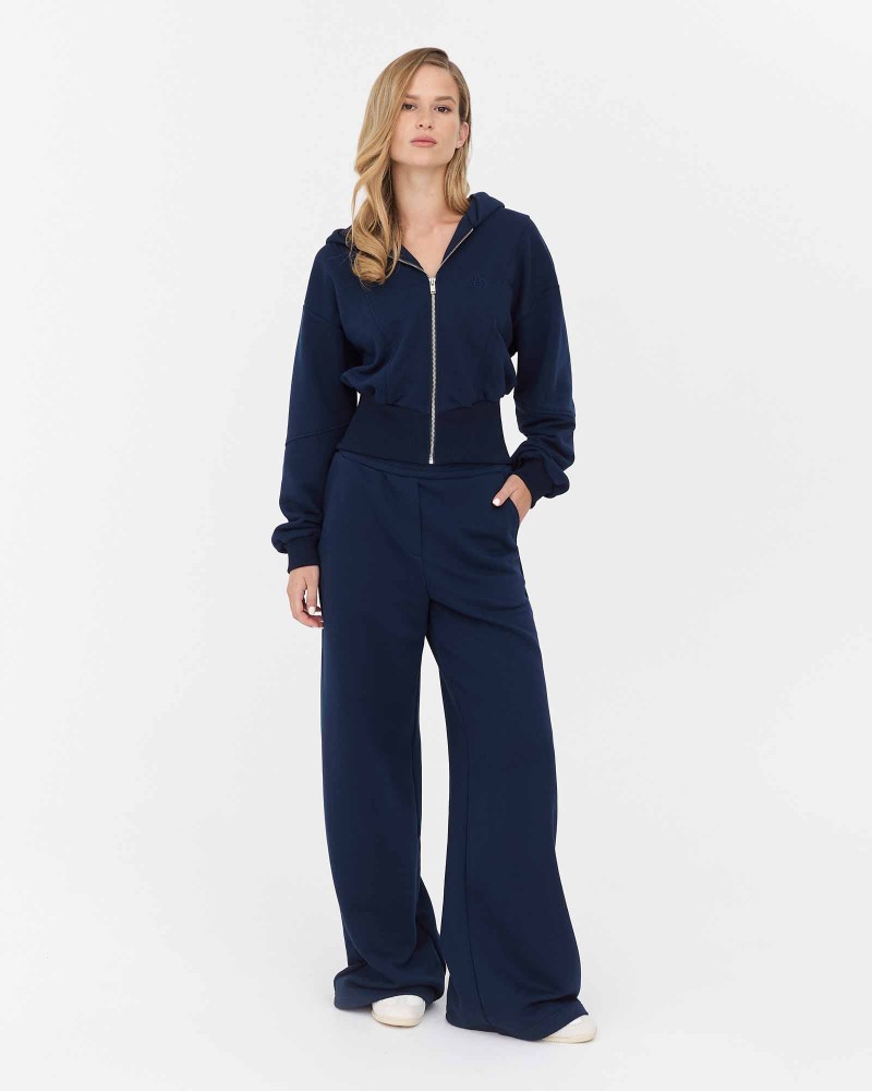 Темно-синє худі з блискавкою та капюшоном FASHIONISTA Темно-синє худі з блискавкою та капюшоном FASHIONISTA