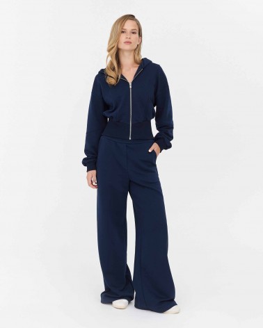 Темно-синє худі з блискавкою та капюшоном FASHIONISTA