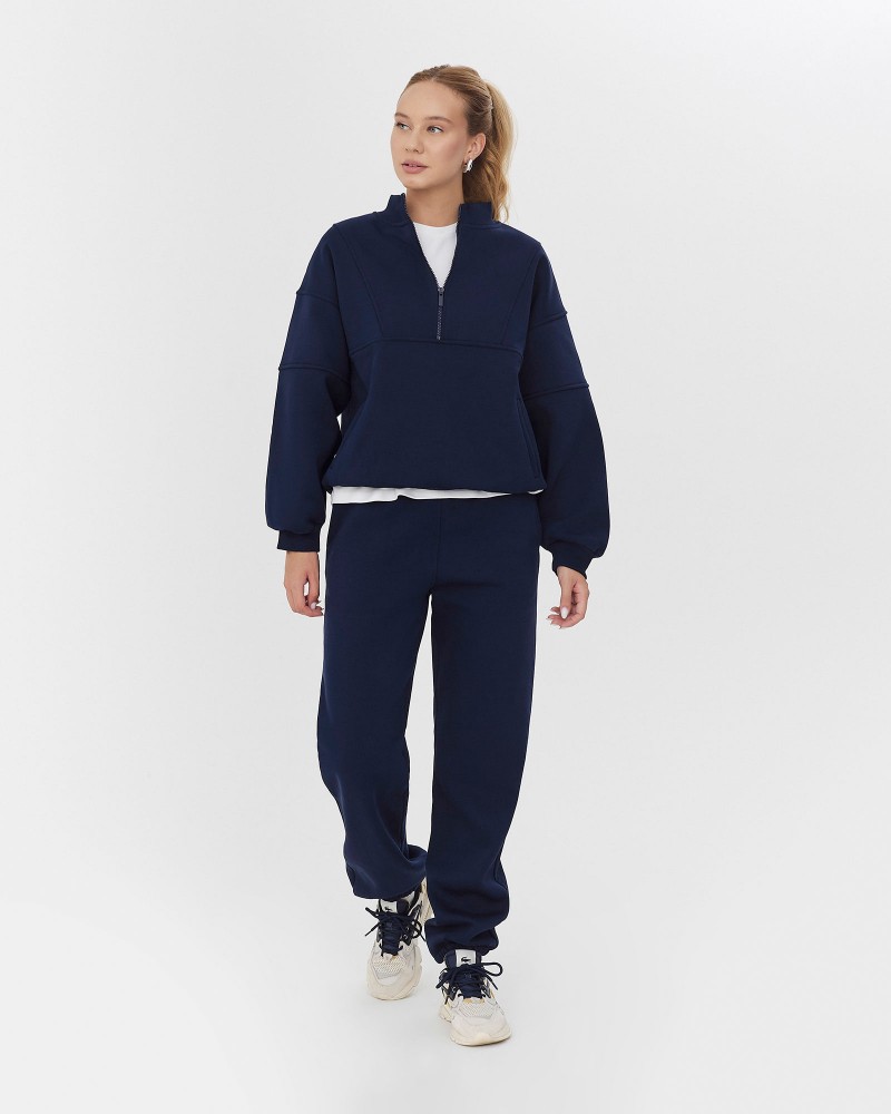 Темно-сині штани трикотажні на флісі
 FASHIONISTA