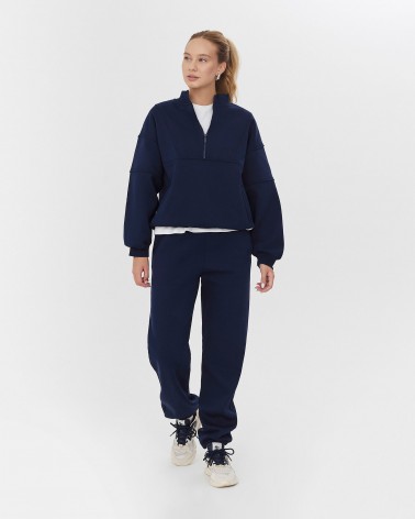 Темно-сині штани трикотажні на флісі
 FASHIONISTA