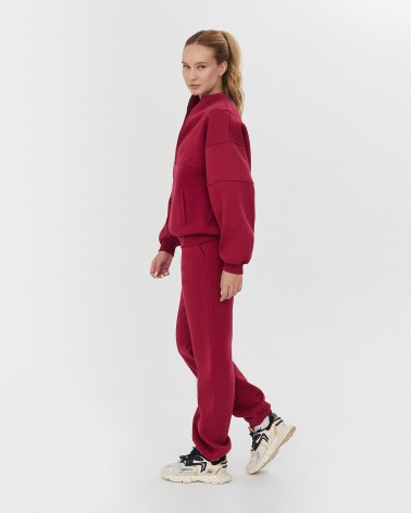 Бордові штани трикотажні на флісі
 FASHIONISTA