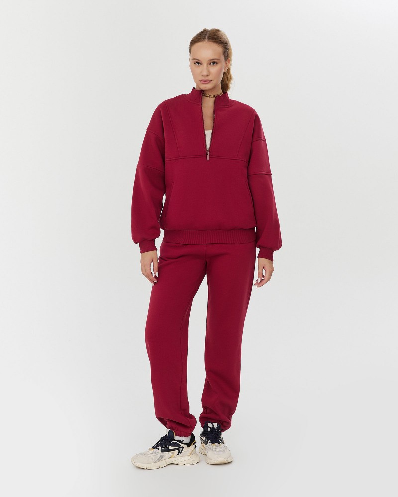 Бордові штани трикотажні на флісі
 FASHIONISTA