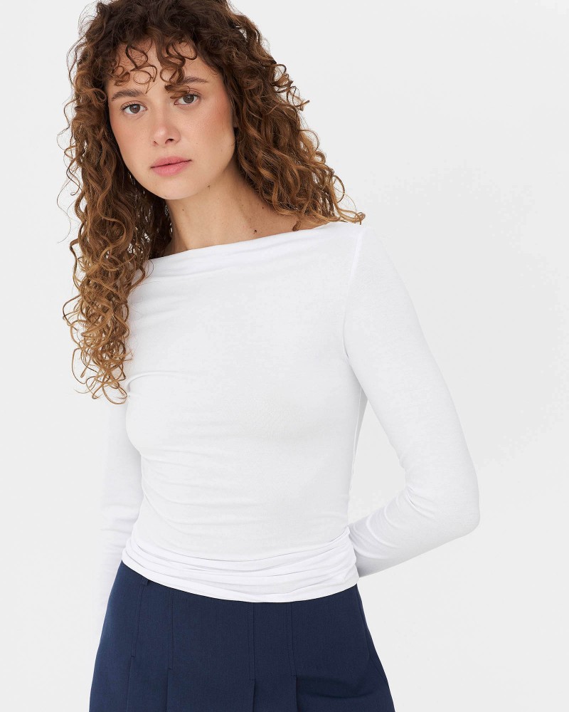 Білий базовий лонгслів FASHIONISTA